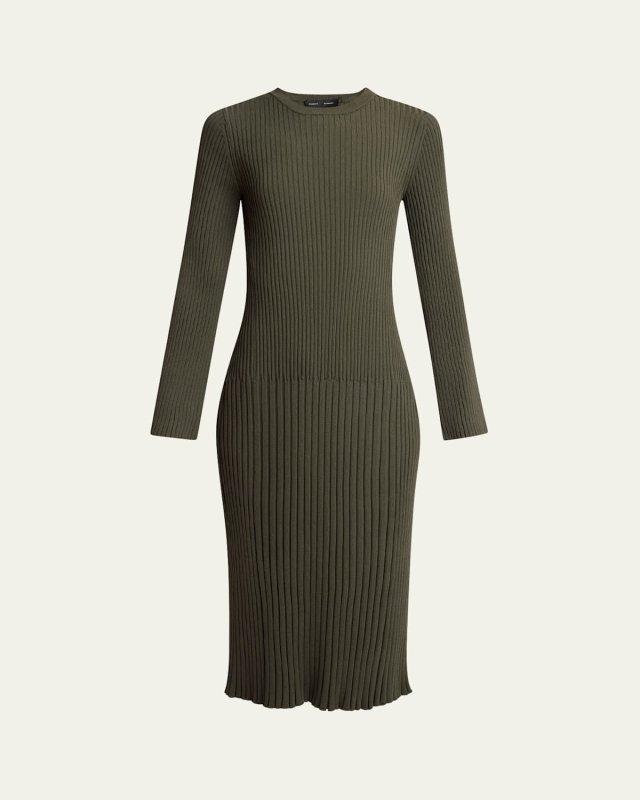 Kenna Midweight Viscose Rib Midi Dress